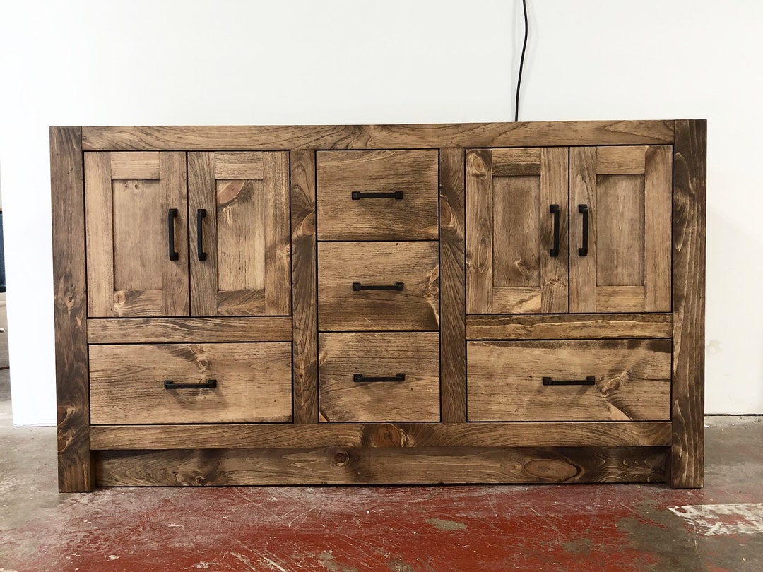 Custom Double Sink Bathroom Vanity Handmade Fully Water - Etsy