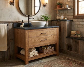 Edenbrook Single Sink Bathroom Vanity | Solid Wood Vanity, Handmade, USA Made, Custom Storage Cabinet, Free Shipping