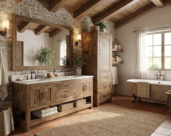 Kinley Grove Double Sink Vanity, Luxury Shelves Storage, Premium Shelf Hardwood Cabinet, Free Shipping