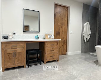Custom Solid Wood Vanity, Luxury Storage Make Up, Premium Hardwood Cabinet, Lifetime Warranty Bathroom Cabinet, Free Shipping