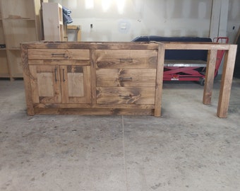 Custom Kitchen Island With Seating Area - Handmade, Lifetime Warranty On Drawer Boxes, Premium Hardware, Free Shipping, USA Made