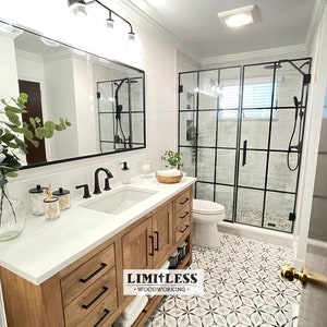 Custom Solid Wood Vanity, Luxury Storage Single Sink, Premium Ready Stain Hardwood Cabinet, Oak Handcrafted Slatted Shelf Bathroom Cabinet