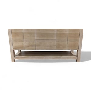 Custom Solid Wood Vanity, Luxury Storage Double Sink, Modern Flat Hardwood Cabinet, Oak Handcrafted Lifetime Warranty Bathroom Cabinet