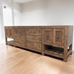 Custom Solid Wood Vanity, Luxury Storage Double Sink, Premium Shelf Hardwood Cabinet, Oak Handcrafted Lifetime Warranty Bathroom Cabinet