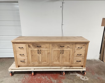 Custom Double Sink Vanity - Handmade, Lifetime Warranty, Premium Hardware, Free Shipping, USA Made - Model 1095