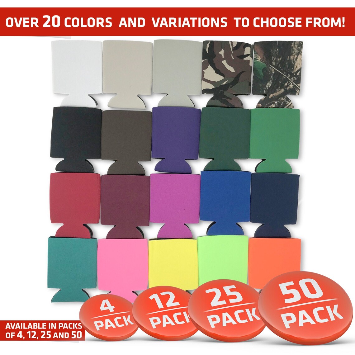 Blank Can Coolers Sleeve Bundle Assorted Colors Can Hugger Etsy