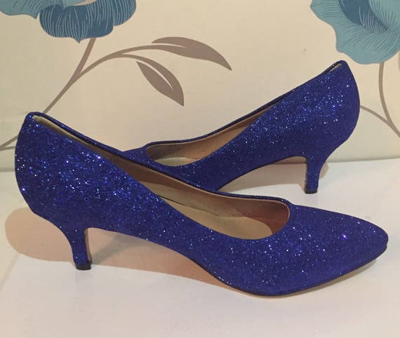 Royal Blue Glitter Heels Royal Blue Bridal Shoes | Etsy