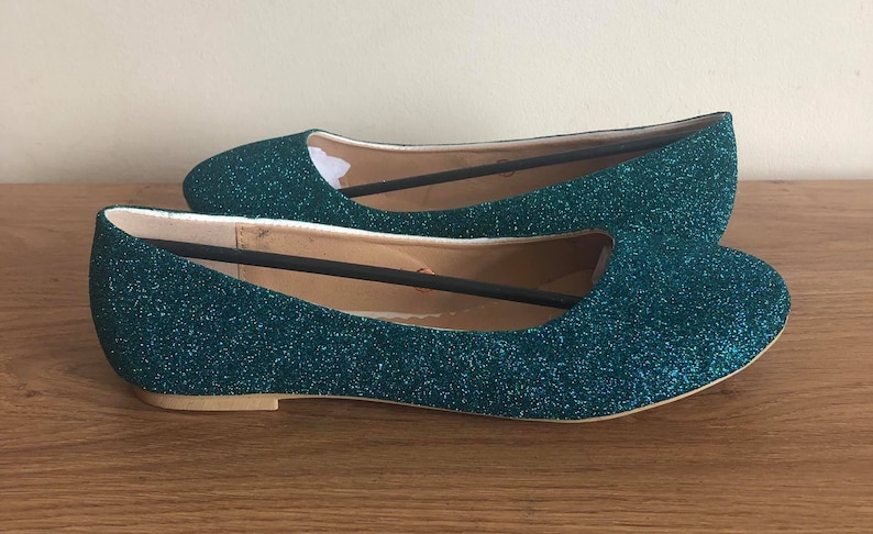 teal sparkly shoes