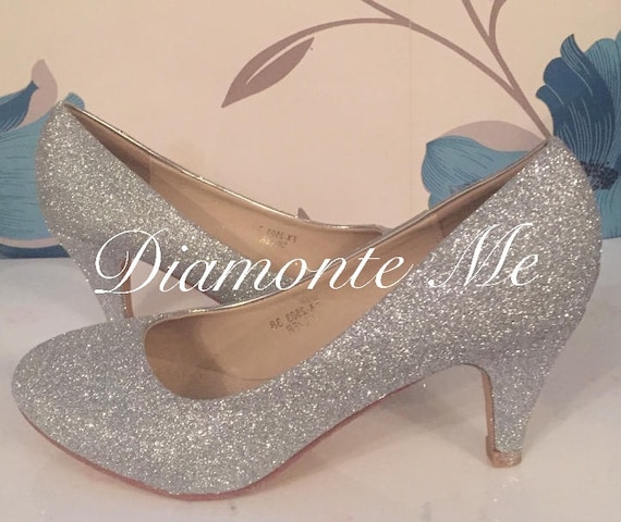 silver sparkly bridesmaid shoes