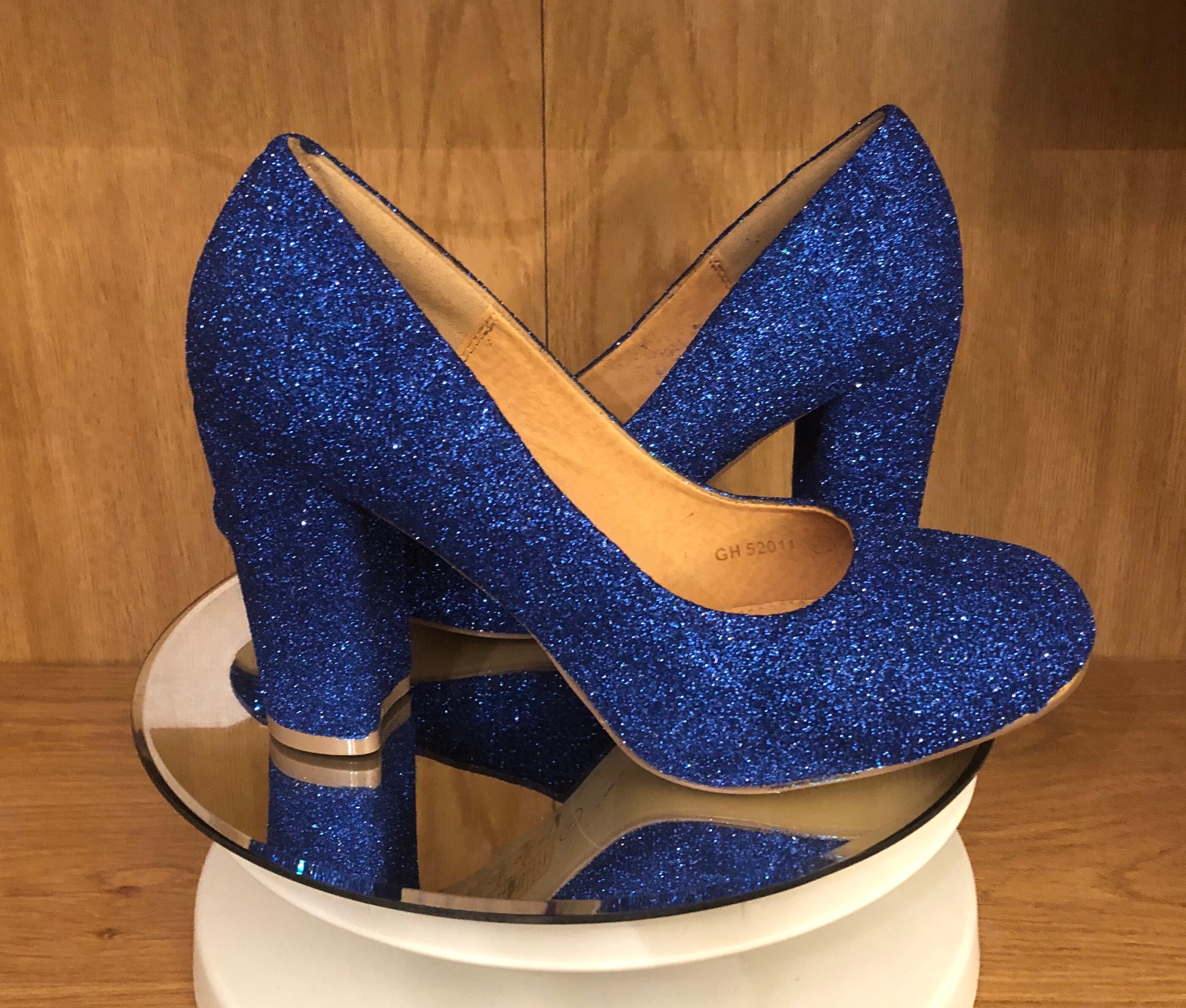royal blue glitter heels