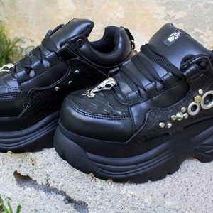 Vegan Goth Wedge Platform Sneakers