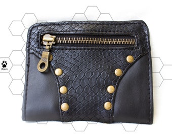 Steampunk Vegan Leather unisex wallet purse