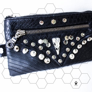 Steampunk Vegan Leder Geldbörse Geldbörse mit Schädel