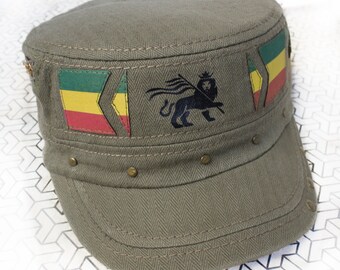 Unisex Rastafari Löwe Nieten Cap