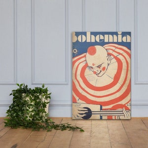 Bohemia 1935 Cuban magazine art print vintage creepy clown musician