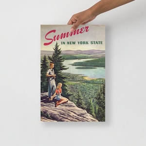 Verano en el estado de Nueva York cartel de arte de reproducción vintage brillante