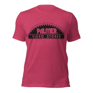 Camiseta vintage con el logo de una tienda de videos (Palmer Video): estilo retro de los 80 y 90, suave, unisex.