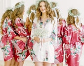 Bridesmaid Robes, Bridal Robes SET of 6,7,8,9,10, Satin Bride Robes, Bridal Party Robes, Wedding Robes, Bridesmaid Gift