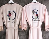 Bridesmaid Robes, Bridal Robes Silk, Satin Bridesmaid Robes, Wedding Robes Lace, Bridesmaids Gifts, Bridal Party Robes, Bride Robe