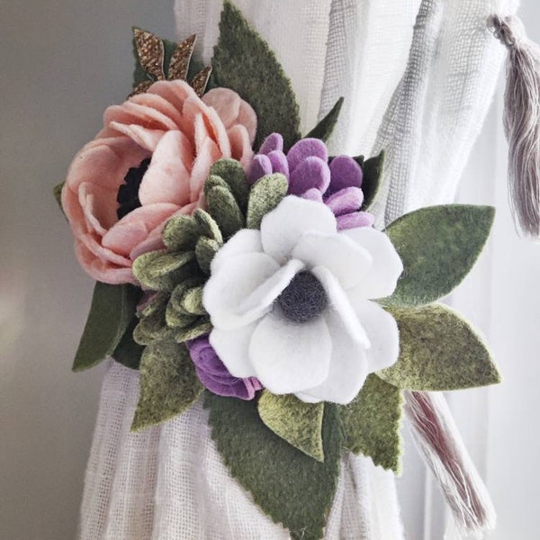 Flower Curtain Tie Etsy