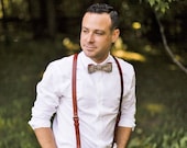 Personalized Leather Suspenders Wedding Suspenders Brown Suspenders Men's Suspenders Custom Groom & Groomsmen Suspenders 100% Handmade