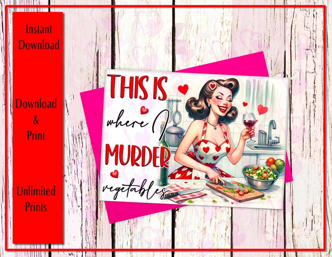 Retro Housewife Cards Printable Instant Download Blank Cards Etsy
