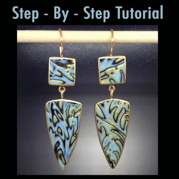 Polymer Clay Earrings Tutorial with Wirework and Mokume gane