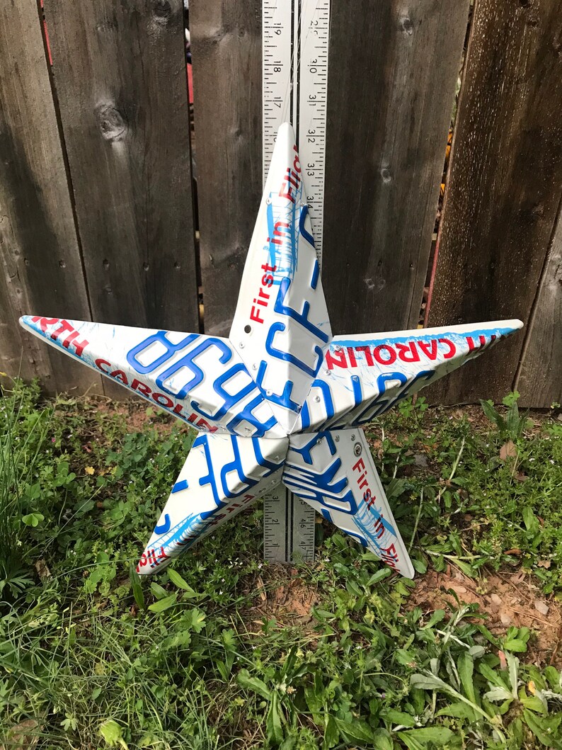ten year star barn star anniversary gift red star license plate star metal star 10 year anniversary metal artwork North Carolina