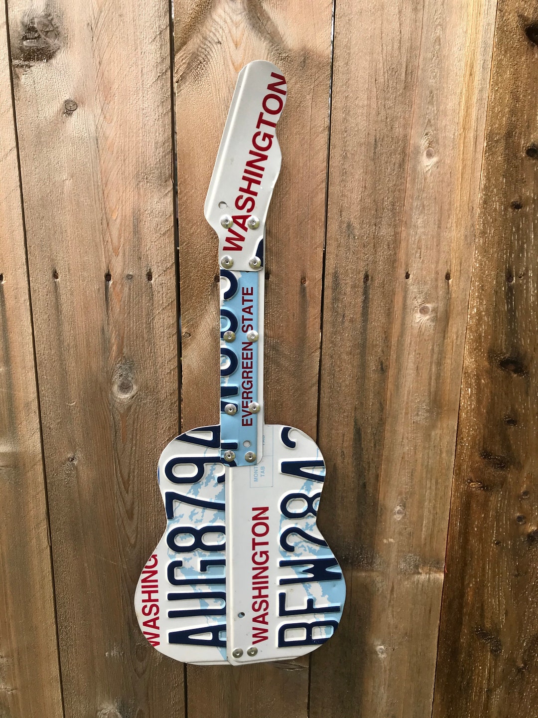 Guitar Metal Guitar License Plate Guitar Art Metal Decor Etsy