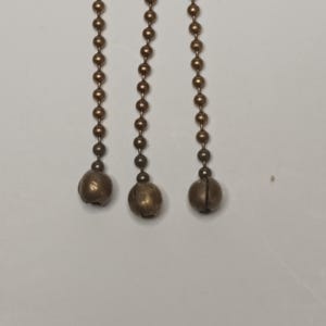 Art Deco Light Fixture Chains, Aged Brass Beaded Chains, Set of 3 image 2
