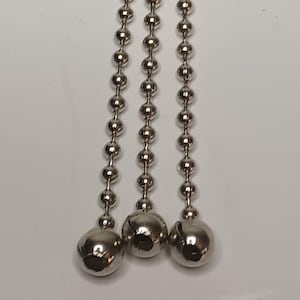 Lot de 3 chaînes de perles en nickel pour abat-jour de plafonnier art déco vintage