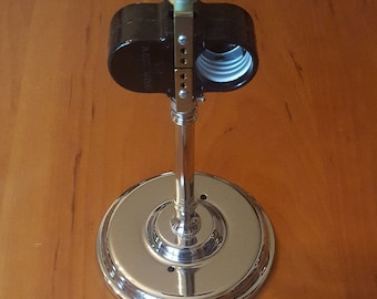 Polished Nickel Pendant Ceiling Light Fixture for Center Hole or Center Post Shades. Flush Mount or Semi flush Mount