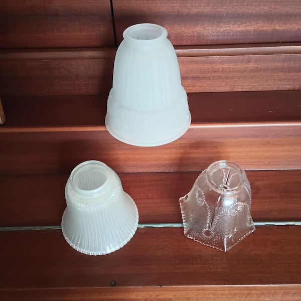 Vintage Frosted Glass Lamp Shade Globe Pendant Shade 5 Tall Neckless