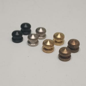 Set of Two Knurled Brass Knob Lamp Parts,  8/32 Female Thread