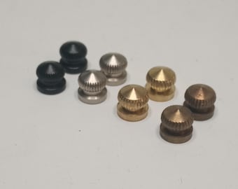 Set of Two Knurled Brass Knob Lamp Parts,  8/32 Female Thread