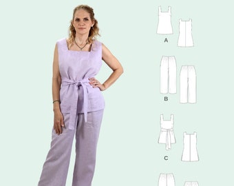 Marla tuniek en broek pdf naaipatroon/4 stijlen/eenvoudig naaipatroon/inclusief Amerikaanse maten xs tot xxl (ongeveer 8 – 22 VK)/digitale download