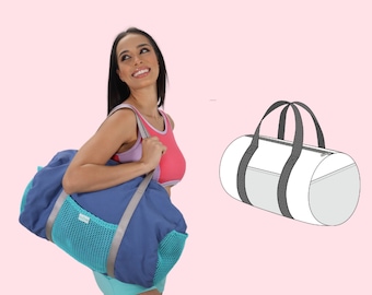 Arlene Cylinder Gym Bag PDF easy sewing pattern / unisex travel sewing pattern /overnight bag / Digital Download