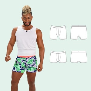 Harry Men&#39;s Boxer Briefs PDF Sewing Pattern / Easy Underpants Underwear / Includes XS to XXL / Digital Download