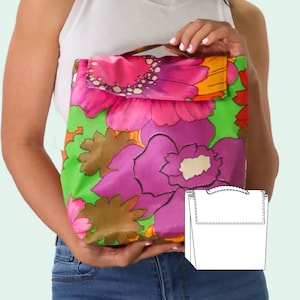 Eileen Insulated Lunchbag PDF Sewing Pattern / Snackbag / Zero waste gift / Easy lunch bag / DIY gift / Lunch bag Snack Bag