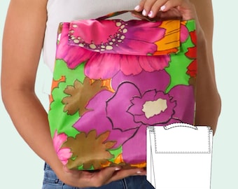 Eileen Insulated Lunchbag PDF Sewing Pattern / Snackbag / Zero waste gift / Easy lunch bag / DIY gift / Lunch bag Snack Bag