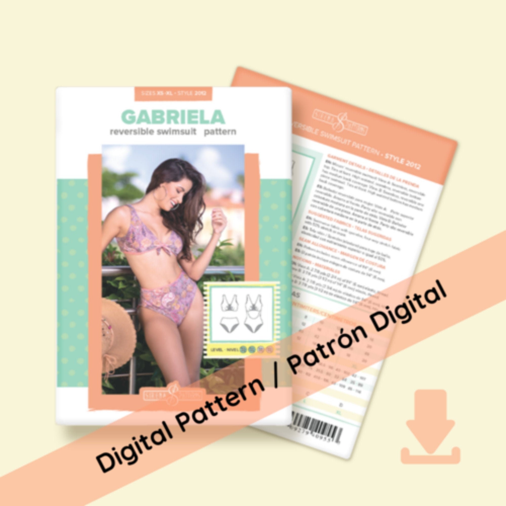 Gabriela Reversible One Piece and Bikini PDF Pattern Includes