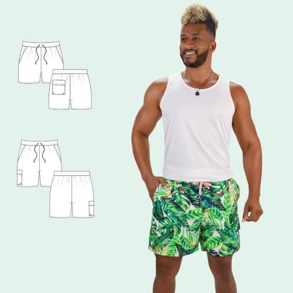Andrew Men s Board Shorts Swimsuit PDF Pattern Includes Sizes XS