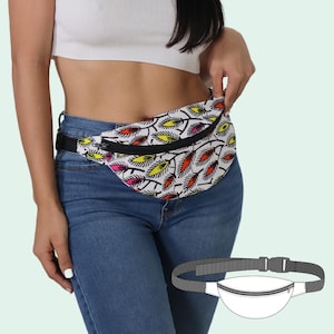 Alex Unisex Fanny Pack PDF Sewing Pattern Crossbody bag with adjustable waistband / sling bag / Easy zero waste gift / Digital Download