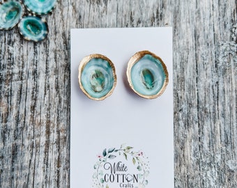 Summer blue shell earrings