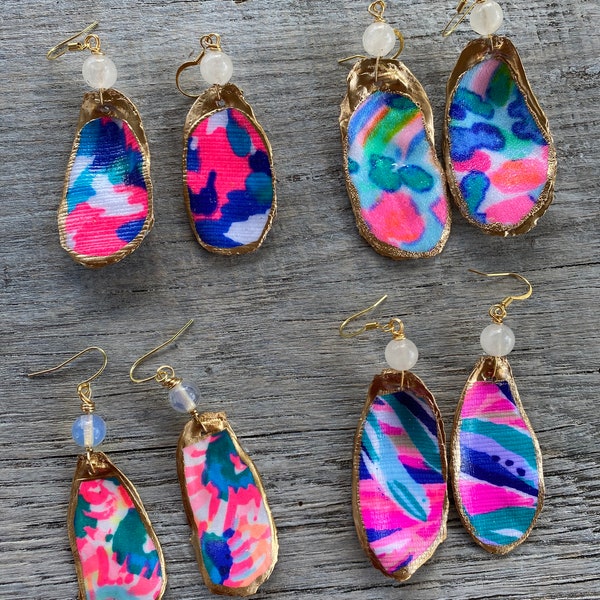 Lilly inspired Oyster Shell Earrings