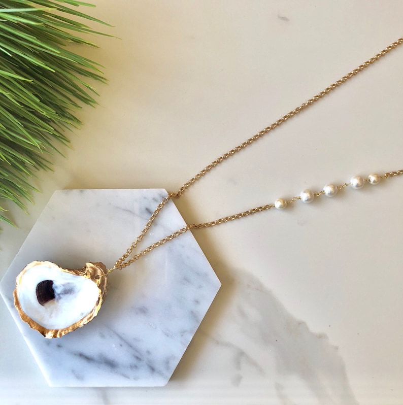 Cotton Pearl Oyster Necklace - Etsy