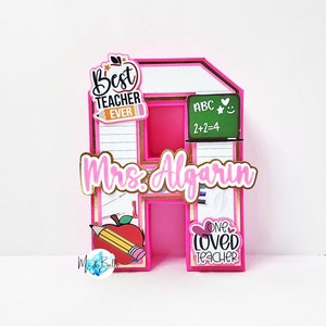 Teacher 3D Letter, Custom 3D Letter for Teachers, Personalized 3D Letter, Teacher Appreciation Gift, Teacher End of Year Gift, Desk Decor