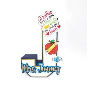 Teacher 3D Letter, Custom 3D Letter for Teachers, Personalized 3D Letter, Teacher Appreciation Gift, Teacher End of Year Gift, Desk Decor