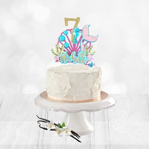Mermaid Cake Topper, Mermaid Birthday Cake Topper, Mermaid 3d Cake Topper, Happy Birthday Mermaid Topper, Happy Birthday Mermaid Topper
