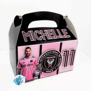 Personalized Messi Party Favor Box, Custom Birthday Goodie Box, Soccer Theme Gift Box, Custom Name & Number, Messi Birthday Favor Box